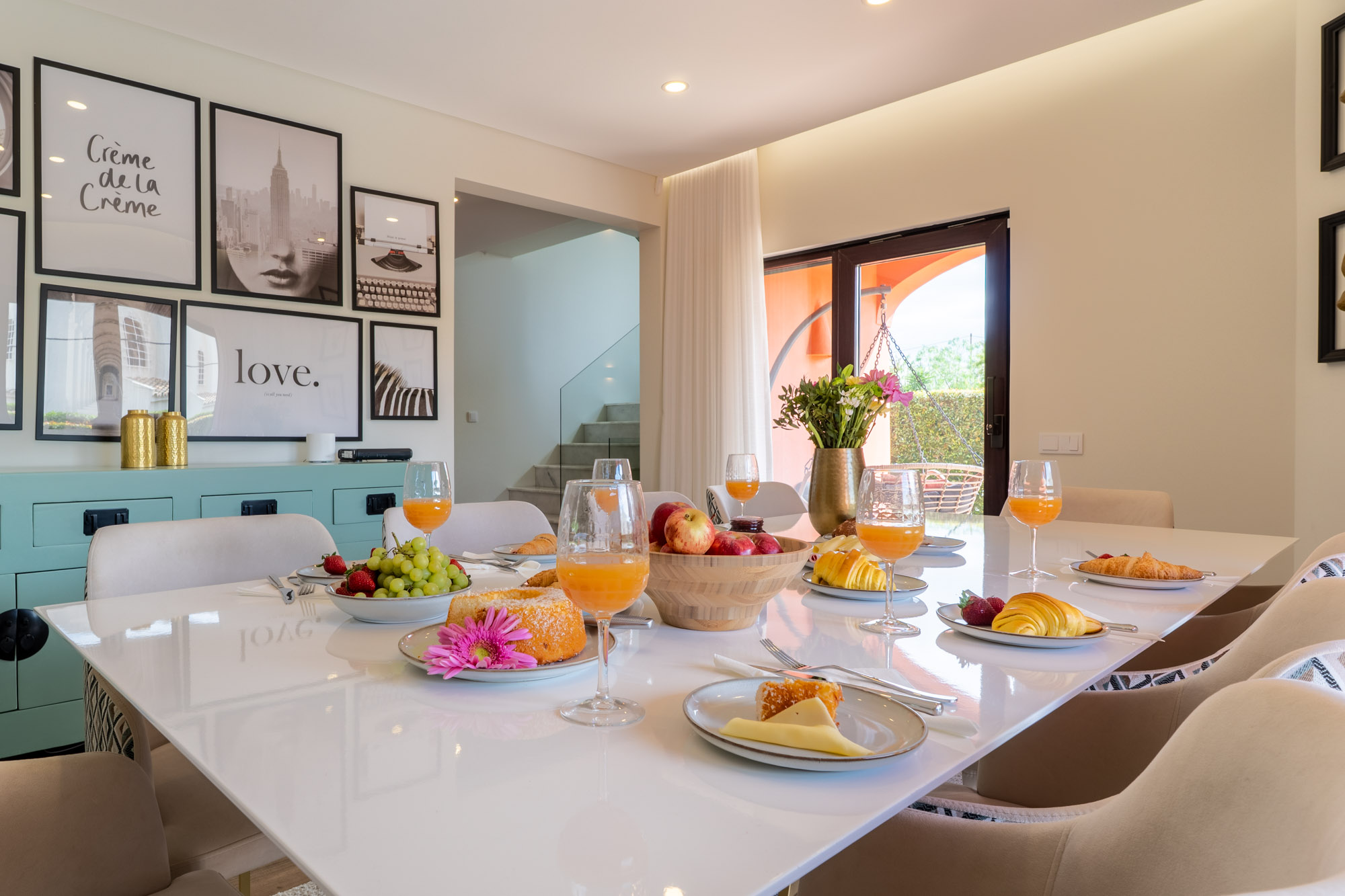 Villa Kitchen Table with Food